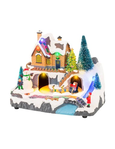 Escena navideña con movimiento y luz, modelos...