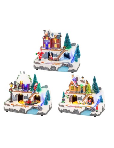 Escena navideña con movimiento y luz, modelos...