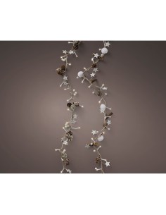 Guirnalda piñas y estrellas, 24 leds, luz cálida, interior, 1,20 m 2