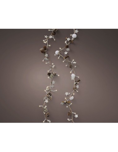 Guirnalda piñas y estrellas, 24 leds, luz...