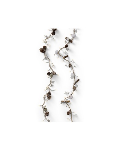 Guirnalda piñas y estrellas, 24 leds, luz...