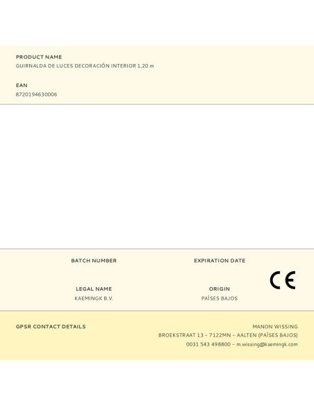 Guirnalda piñas y estrellas, 24 leds, luz cálida, interior, 1,20 m