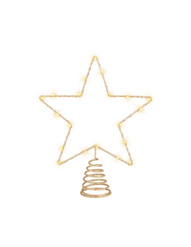 Adorno estrella para árbol navidad, dorada, 20...