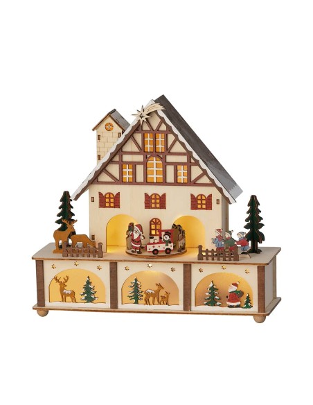 Escena navideña con led, movimiento y música 27,00 x 24,30 x 10,00 cm