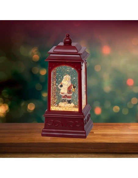 Farol de agua santa claus, 2 leds, 9 x 9 x 20,50 cm