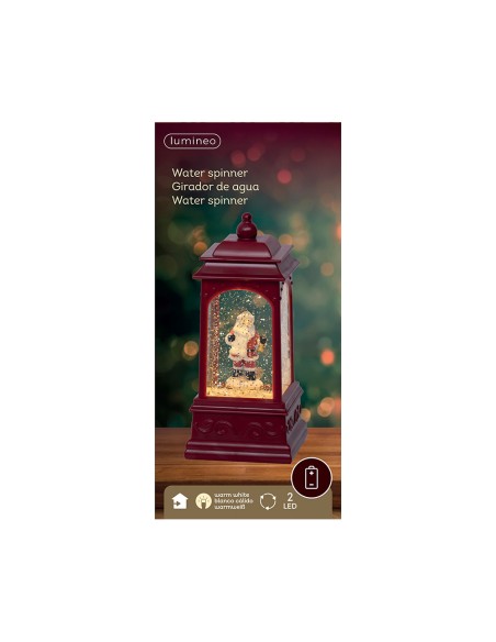 Farol de agua santa claus, 2 leds, 9 x 9 x 20,50 cm