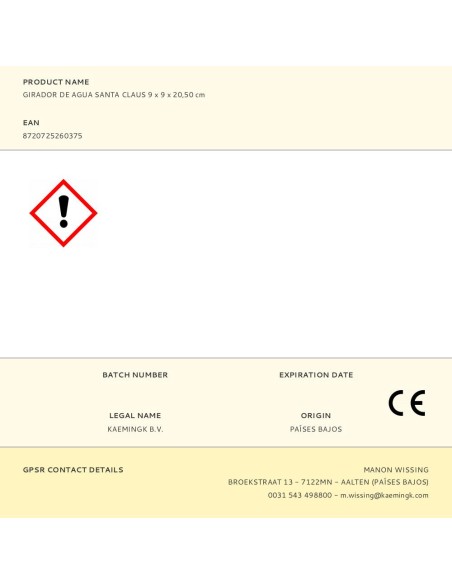 Farol de agua santa claus, 2 leds, 9 x 9 x 20,50 cm