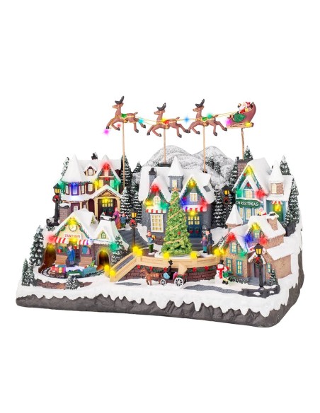 Escena navideña con led, movimiento y música 55 x 37 x 32,5 cm