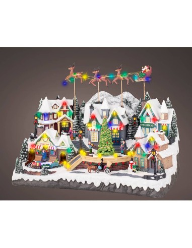 Escena navideña con led, movimiento y música 55...