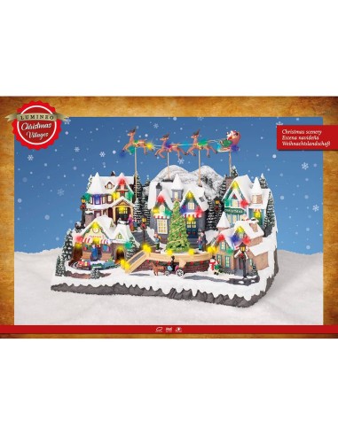 Escena navideña con led, movimiento y música 55...