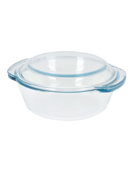 Fuente redonda de cristal con tapa 1,5l ø23,4 x 20,7 x10 cm