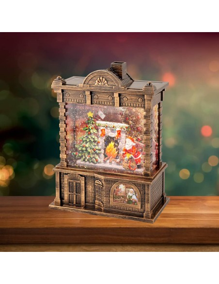Farol de agua santa claus con música 16,5 x 9,5 x 21,7 cm