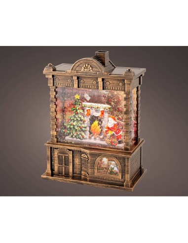 Farol de agua santa claus con música 16,5 x 9,5...