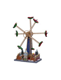 Escena navideña atracción ferial con movimiento, música y luz, 36,5 x 19,00 x 47,60 cm