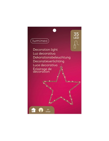 Estrella luz led decorativa interior 38 x 38 cm