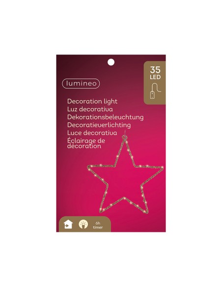 Estrella luz led decorativa interior 38 x 38 cm