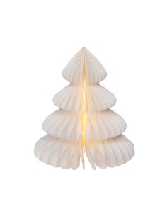 Árbol blanco de papel, 20 leds, ø24 x 28 cm