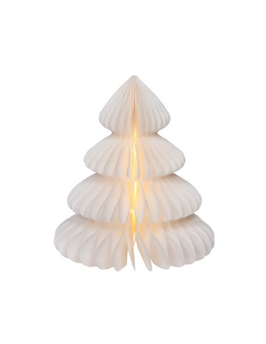 Árbol blanco de papel, 20 leds, ø24 x 28 cm
