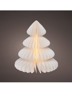 Árbol blanco de papel, 20 leds, ø24 x 28 cm 2
