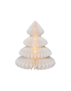 Árbol blanco de papel, 40 leds, ø42 x 48 cm