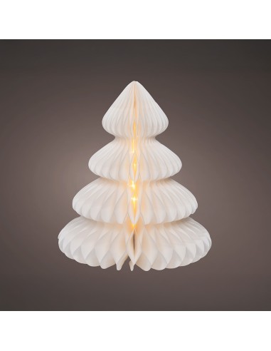 Árbol blanco de papel, 40 leds, ø42 x 48 cm