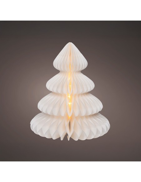 Árbol blanco de papel, 40 leds, ø42 x 48 cm