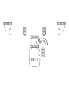 Sifon doble de botella extensible con toma de lavavajillas 2