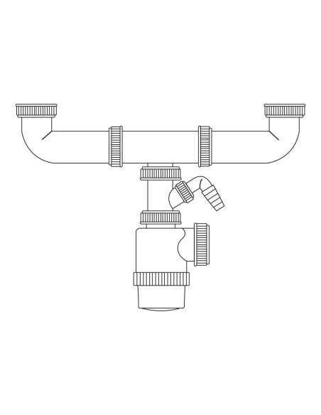 Sifon doble de botella extensible con toma de lavavajillas