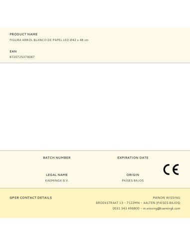 Árbol blanco de papel, 40 leds, ø42 x 48 cm