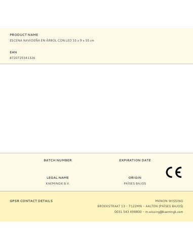 Escena navideña en árbol con led 33 x 9 x 55 cm