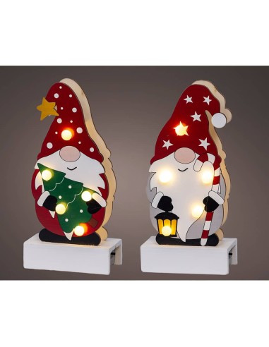 Figura gnomo madera con led 8,50 x 4,50 x 18...
