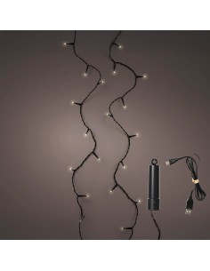 Guirnalda led multifunción con bateria, luz cálida, exterior, 7,4 m