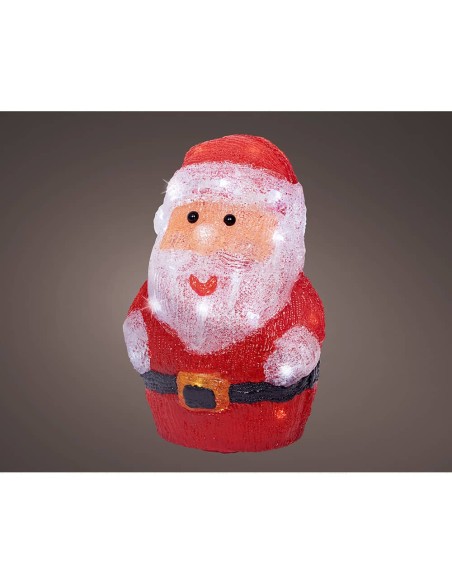 Figura papa noel acrílico led, exterior, 17 x 14 x 23,50 cm
