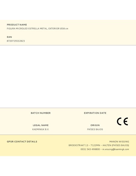 Figura microled estrella metal, exterior ø38 cm