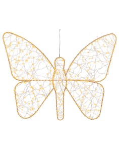 Luz led decorativa mariposa de metal 436 led, exterior, microled, dorada 43 x 58 cm 2
