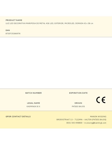 Luz led decorativa mariposa de metal 436 led,...