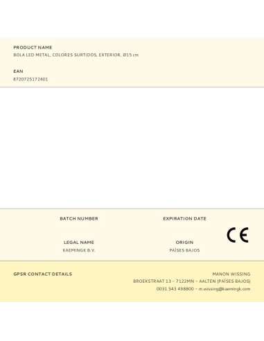 Bola led metal, colores surtidos, exterior, ø15 cm