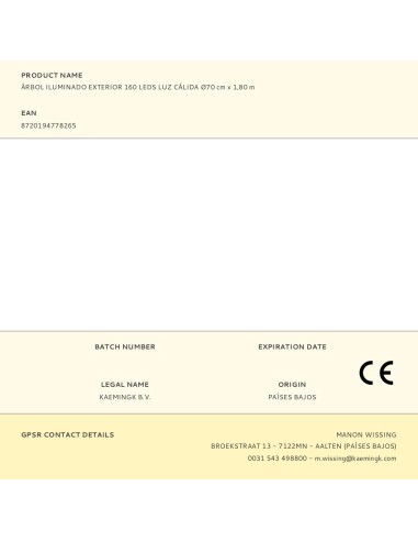 Árbol iluminado exterior 160 leds luz cálida...