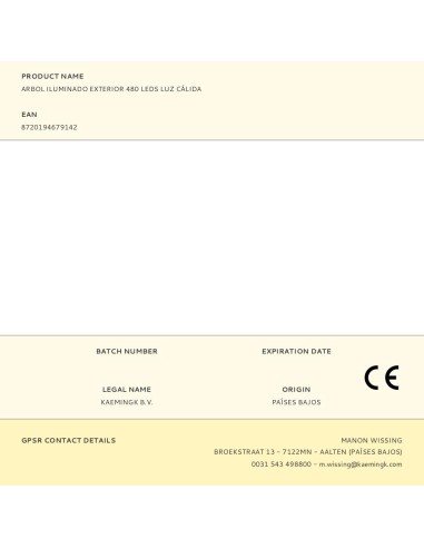 Árbol iluminado 480 leds, luz cálida, exterior,...