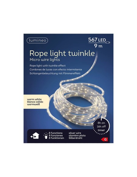 Cordon de luces con efecto intermitente 567 leds 9 m