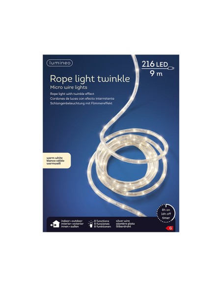 Cordon de luces con efecto intermitente 216 leds 9 m