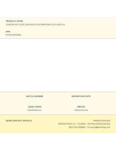 Cordon de luces con efecto intermitente 216 leds 9 m