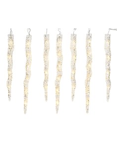 Cortina led carámbanos 60 leds, blanco cálido / multicolor, exterior, 3,6 m 2