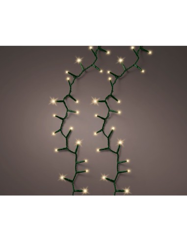 Guirnalda led compact 500 leds parpadeante exterior blanco calido cable verde 16 m