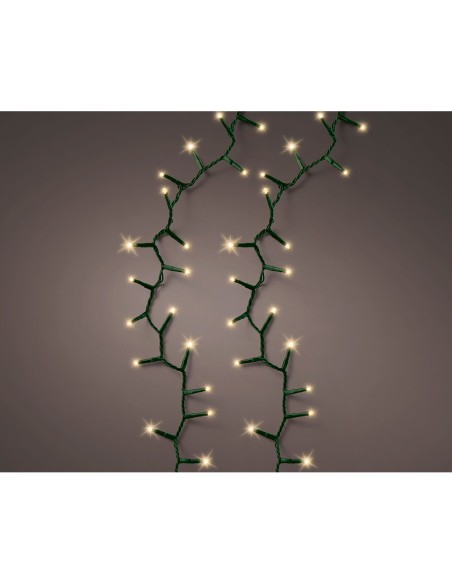 Guirnalda led compact 750 leds parpadeante exterior blanco calido cable verde 16 m