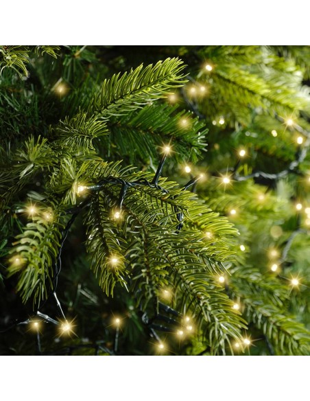 Guirnalda led compact 750 leds parpadeante exterior blanco calido cable verde 16 m