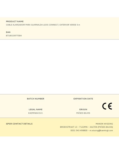 Cable alargador para guirnalda leds connect,...