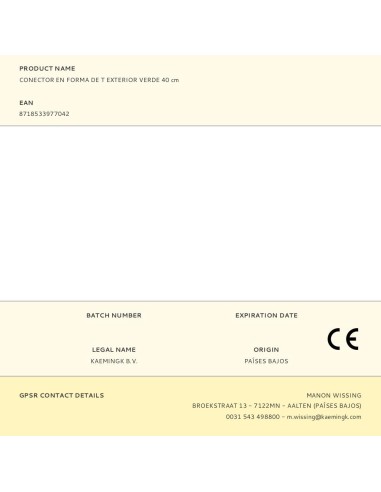 Conector en forma de t, exterior, verde, 40 cm