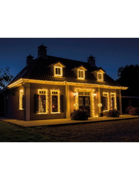 Guirnalda led connect (interconectable) mutltifunción 250 leds luz cálida con efecto intermitente exterior verde 18,7 m