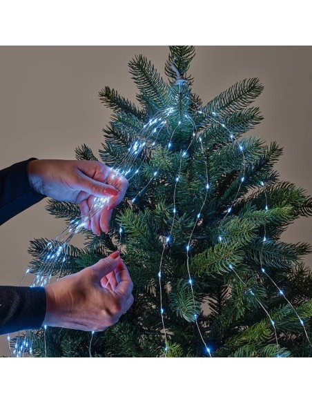 Guirnalda micro led exterior para arbol blanco frío 1,8 m